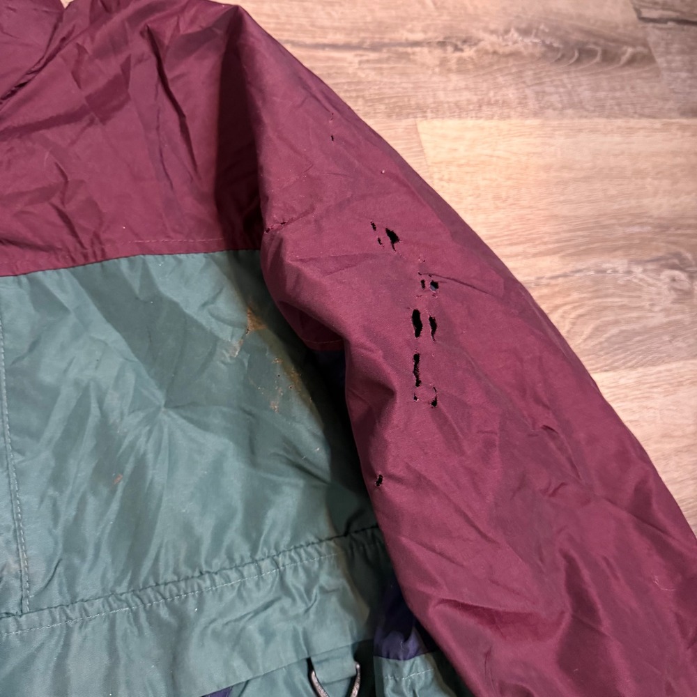 Vintage Columbia Sportswear Colorblock Parka Jacket Teal Burgundy Navy Mens XL - Picture 6 of 8
